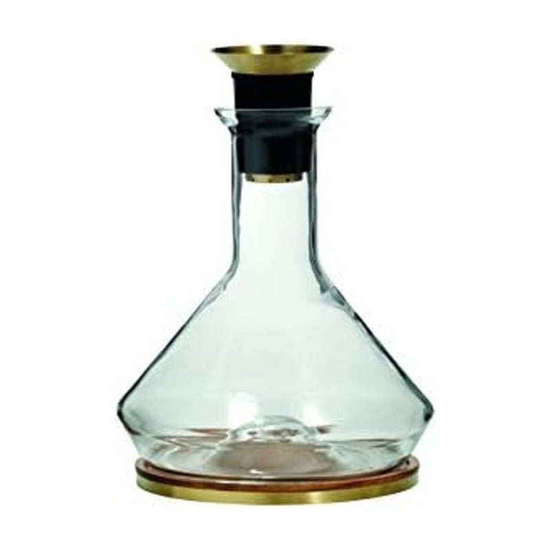 RBT Decanter with Wood Coaster and Micro-Perforated Aerator,Clear - Image 1